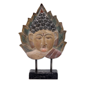 Buddha wood sculpture stand