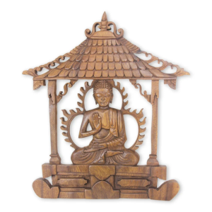 Buddha wood wall panel