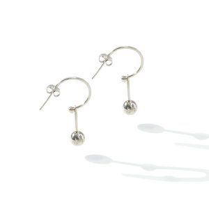 EARRING HOOP TUBE BALL 011-34594