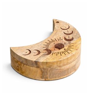 Moon Shaped Wooden Box