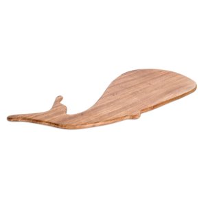 Whale-shaped wood cheese platter