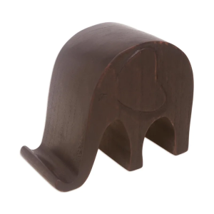 Wood Elephant Phone Holder