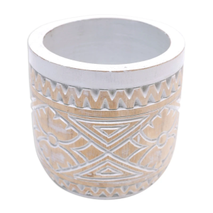 Wood decorative vase