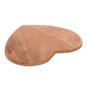 heart-shaped wood cheese board