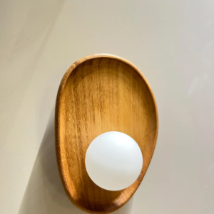 minimalist wooden wall sconce
