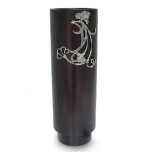 Dance of the Flowers, Mango wood and pewter vase