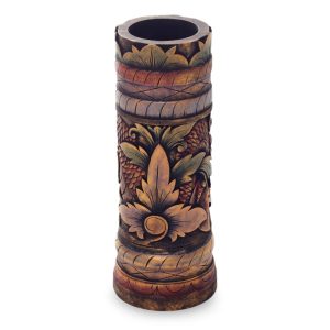 Baru Klinting Dragon, Fair Trade Handmade Wood Dragon-Themed Vase