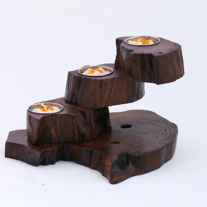 wooden candle holder